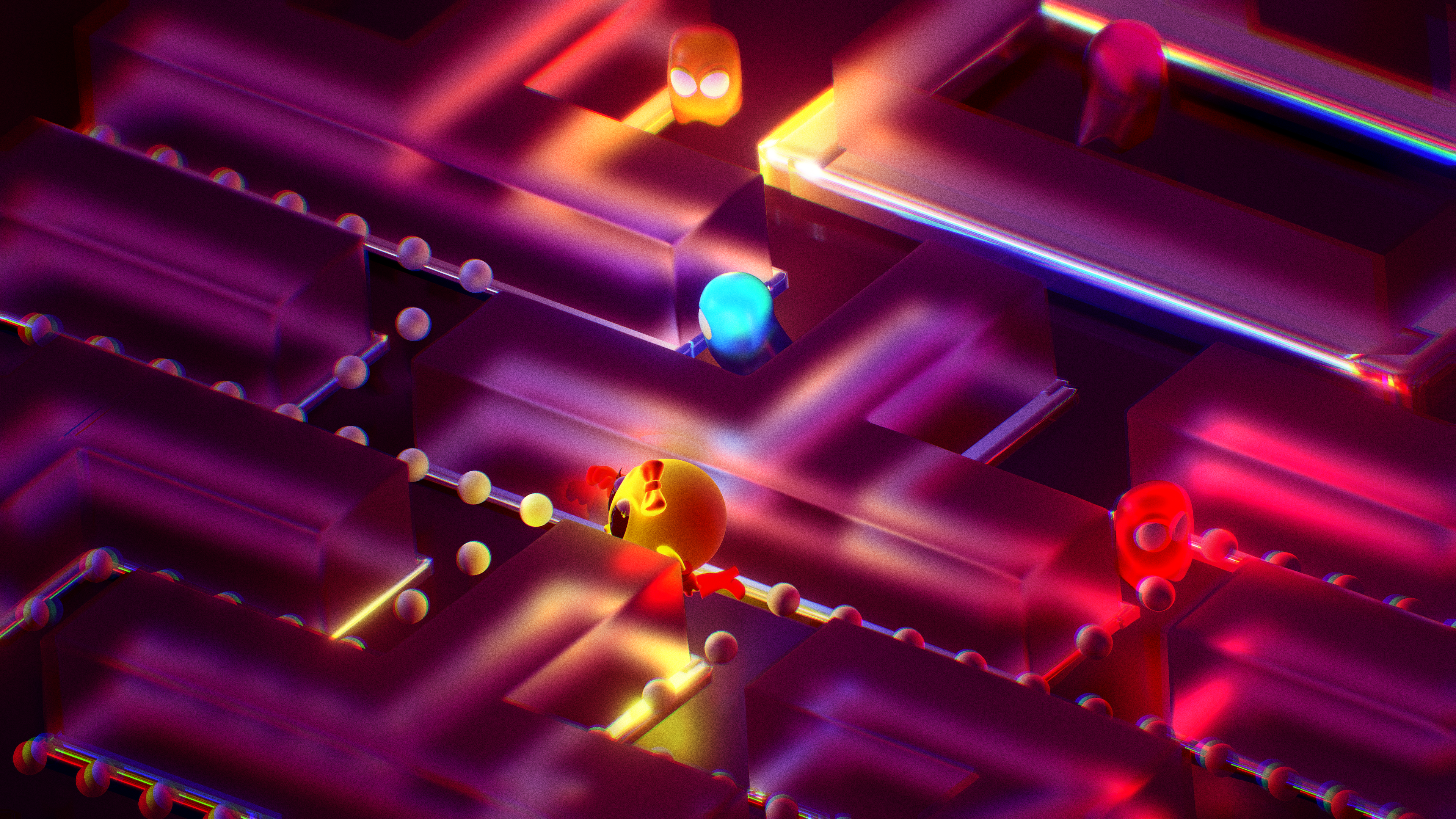 3D render of Ms PacMan